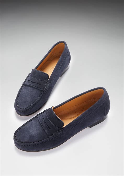 navy blue prada loafers|Navy Suede Leather Loafers .